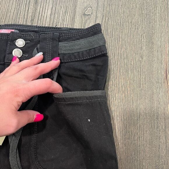 NWT Comfort Denim Mini Skirt Belted Size 9/10 - Picture 7 of 8